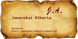 Janecskai Alberta névjegykártya